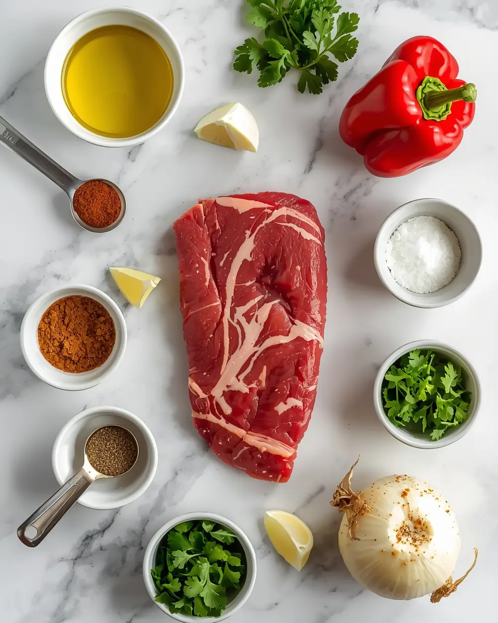 Ingredients for beef kabobs crowd summer grilling