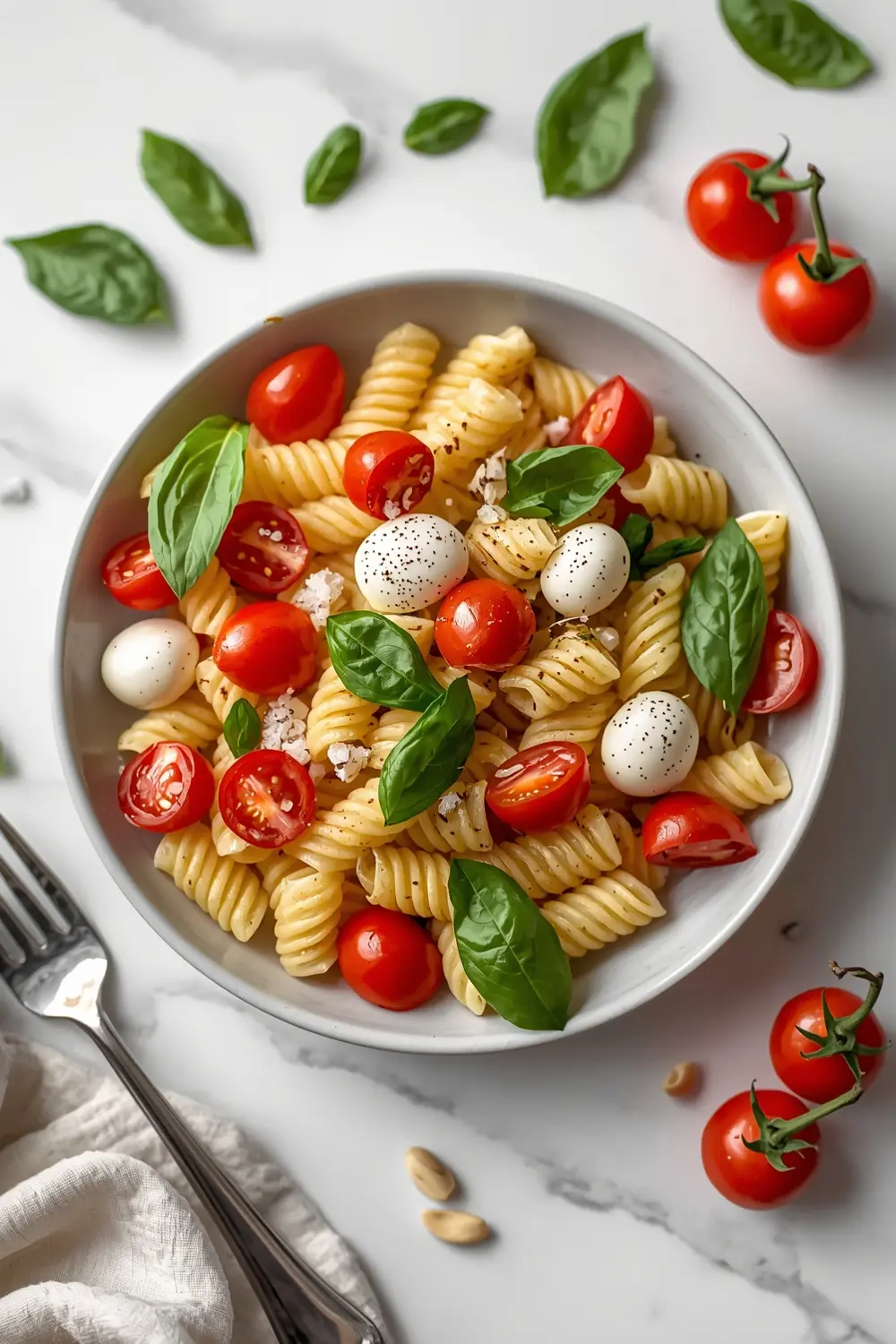 caprese pasta salad crowd summer