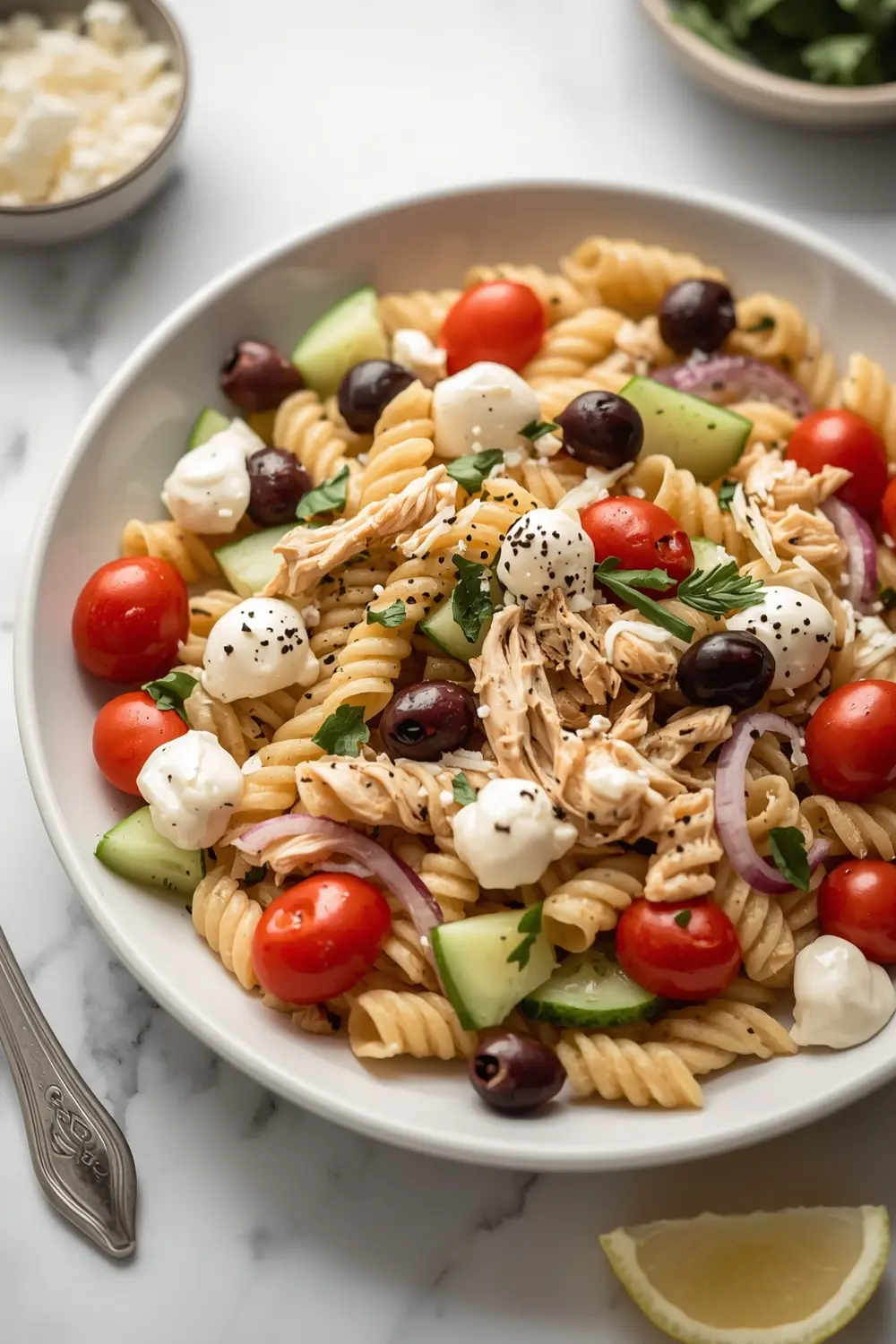 chicken pasta salad crowd summer