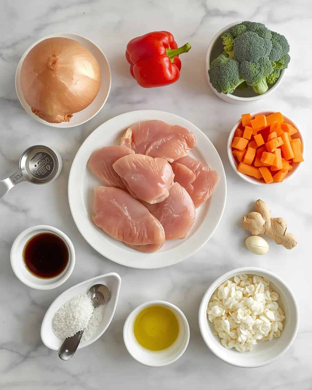 Ingredients for chicken stir fry crowd summer