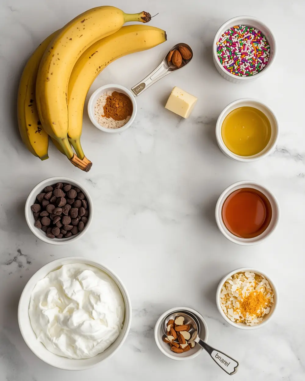 Ingredients for chocolate banana pops crowd summer