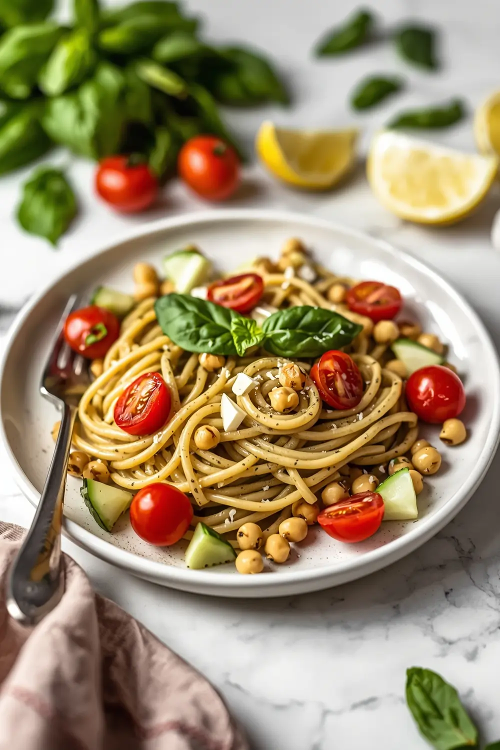 cold pesto pasta crowd summer