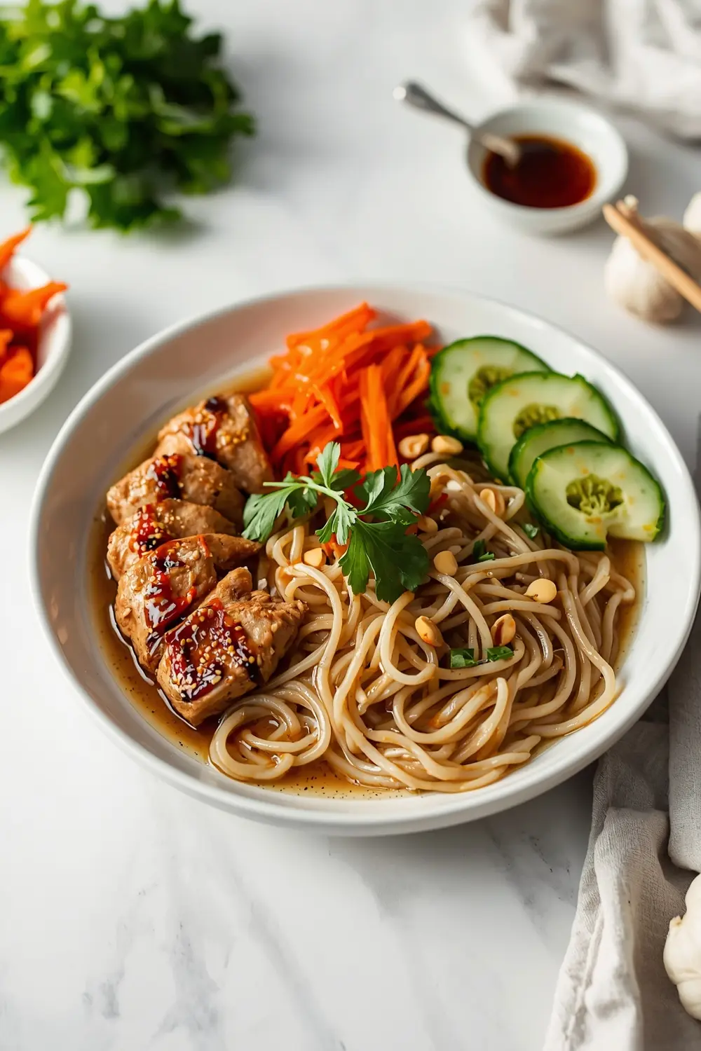 cold sesame noodles chicken crowd