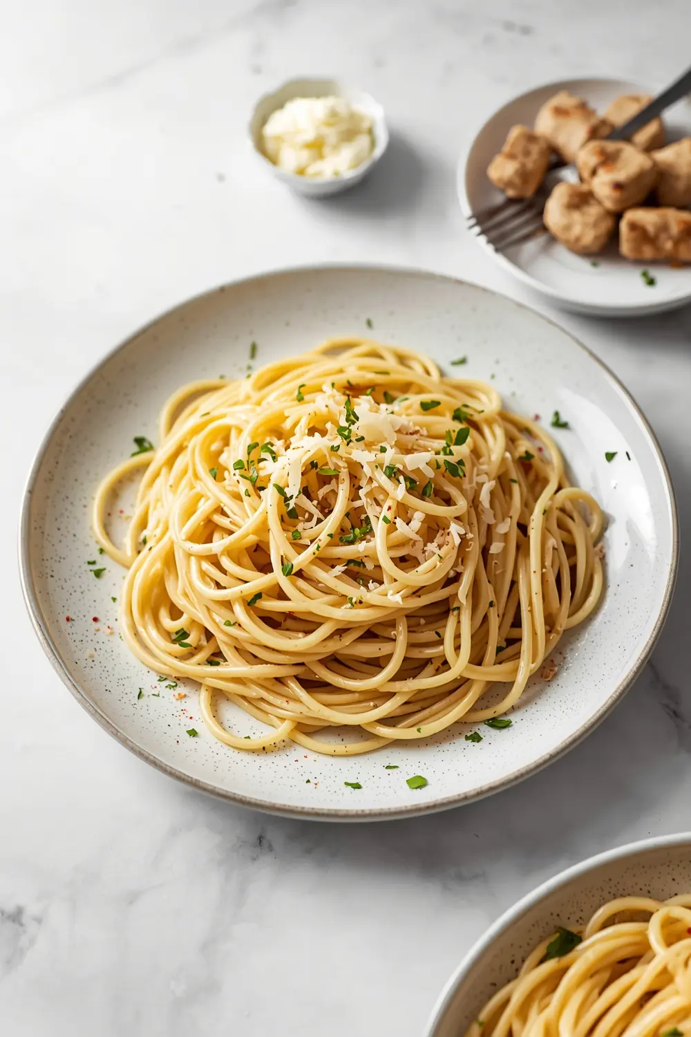creamy garlic pasta crowd summer