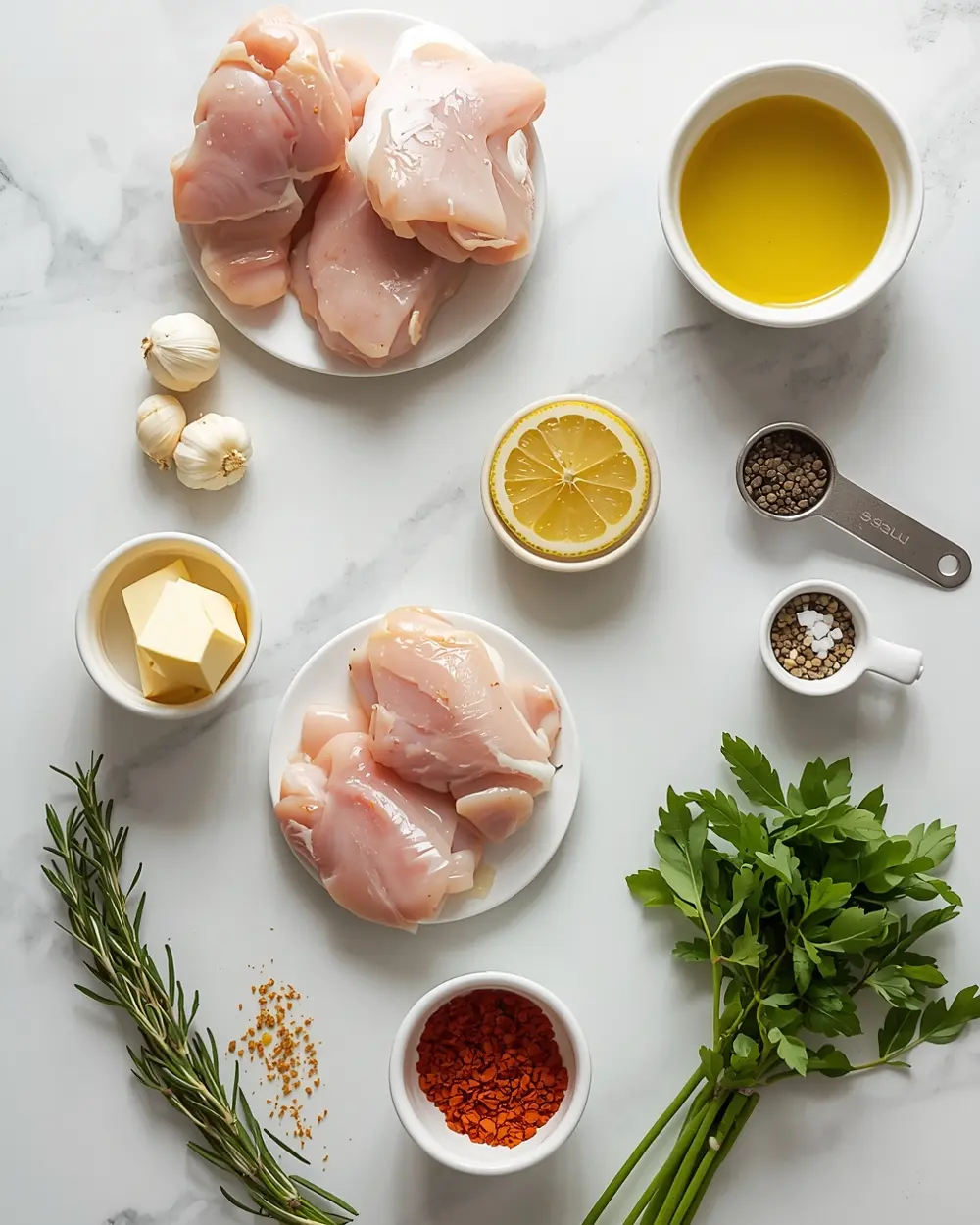 Ingredients for garlic butter chicken crowd summer