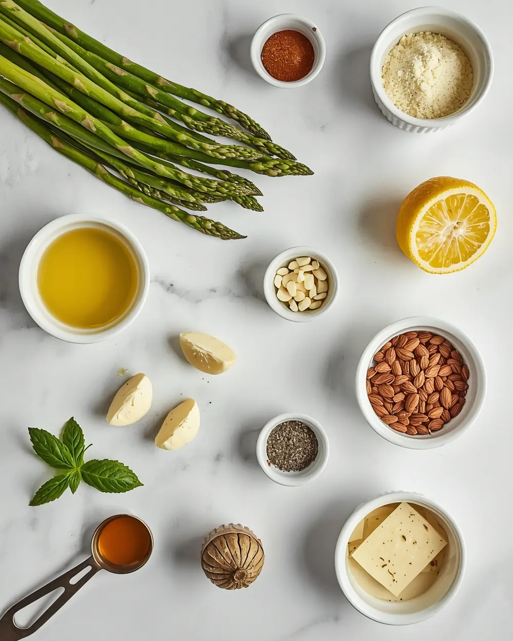 Ingredients for grilled asparagus crowd summer