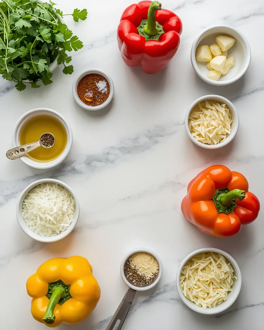 Ingredients for grilled bell peppers crowd summer