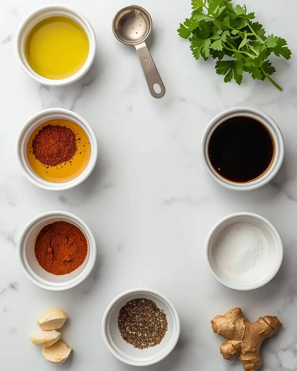 Ingredients for grilled chicken marinade crowd