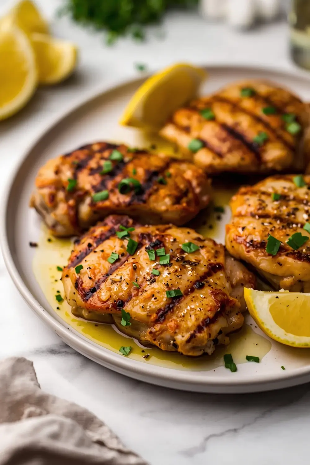 grilled chicken thighs crowd summer