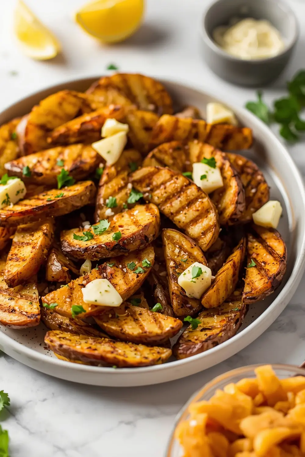 grilled potato wedges crowd summer