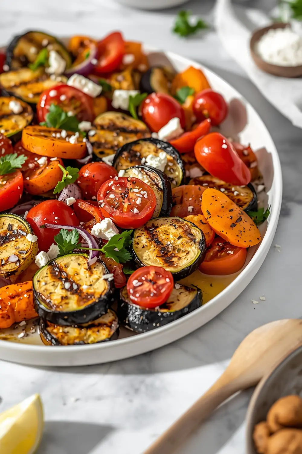 grilled vegetable platter crowd summer