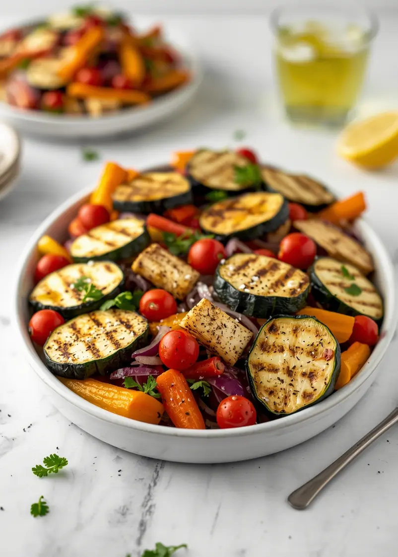 grilled vegetable platter crowd summer ready to serve