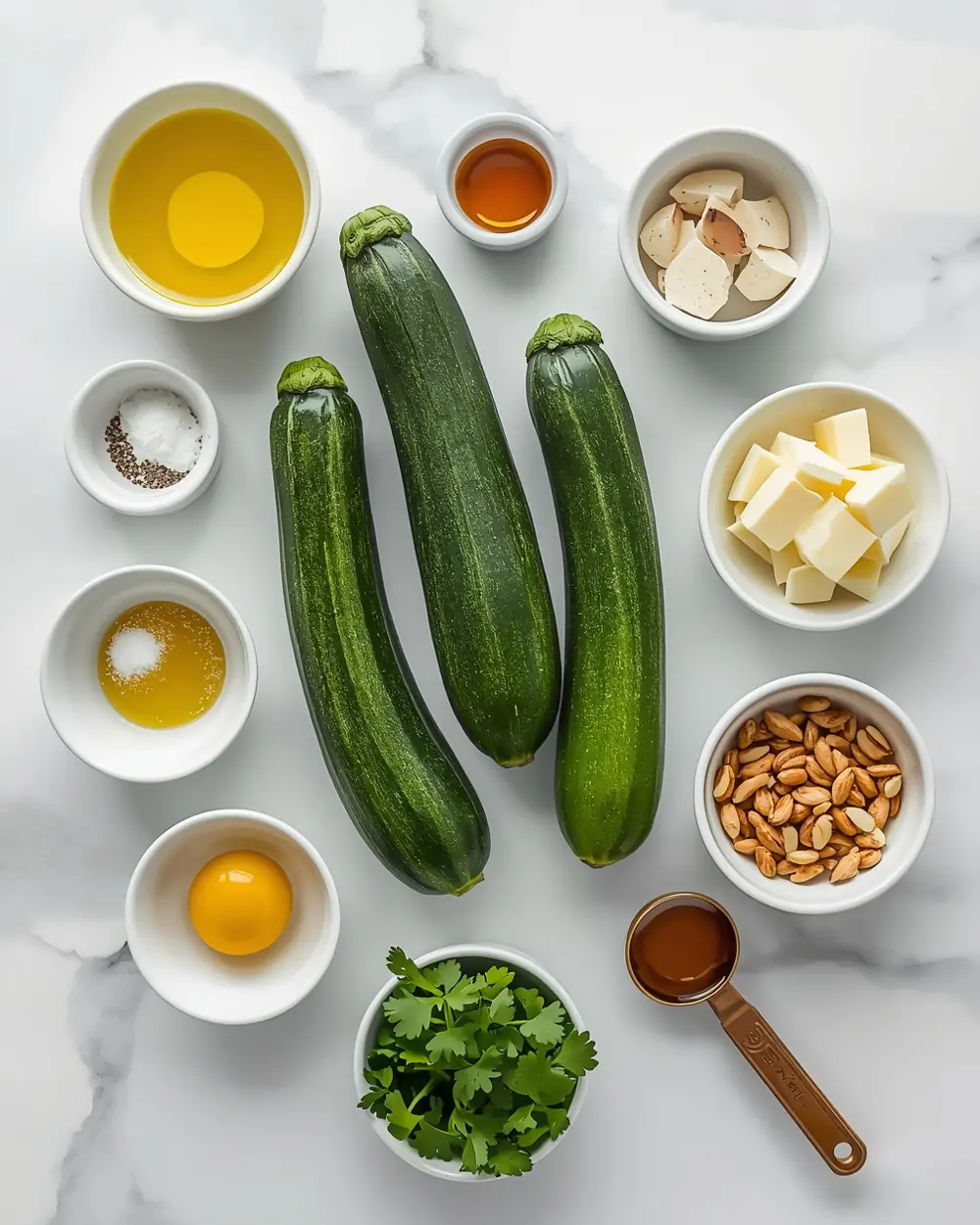 Ingredients for grilled zucchini crowd summer