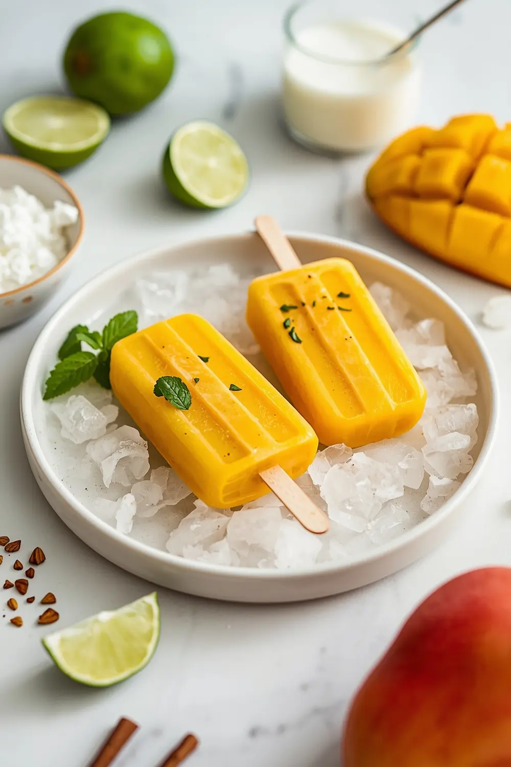 homemade mango popsicles crowd