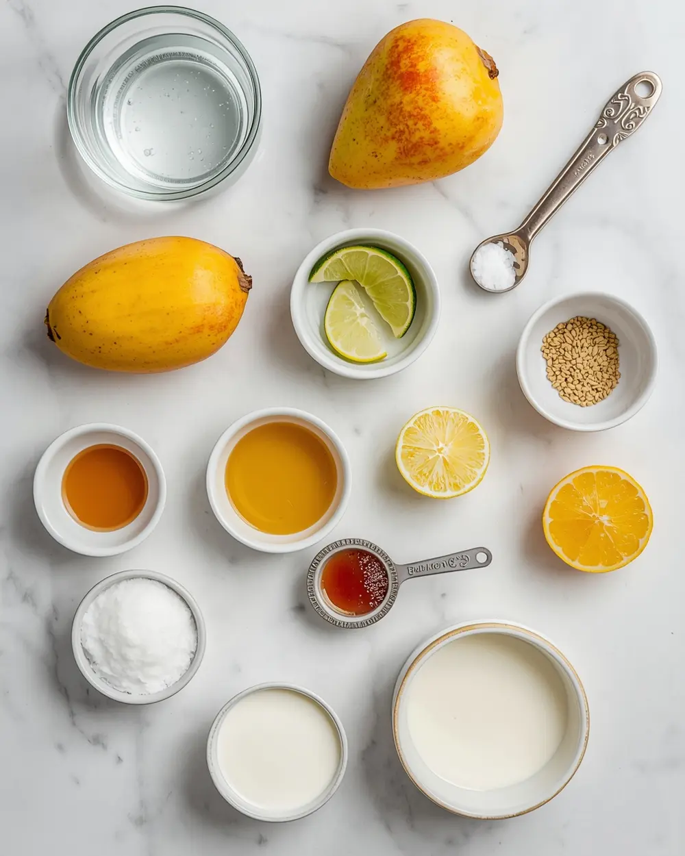 Ingredients for homemade mango popsicles crowd
