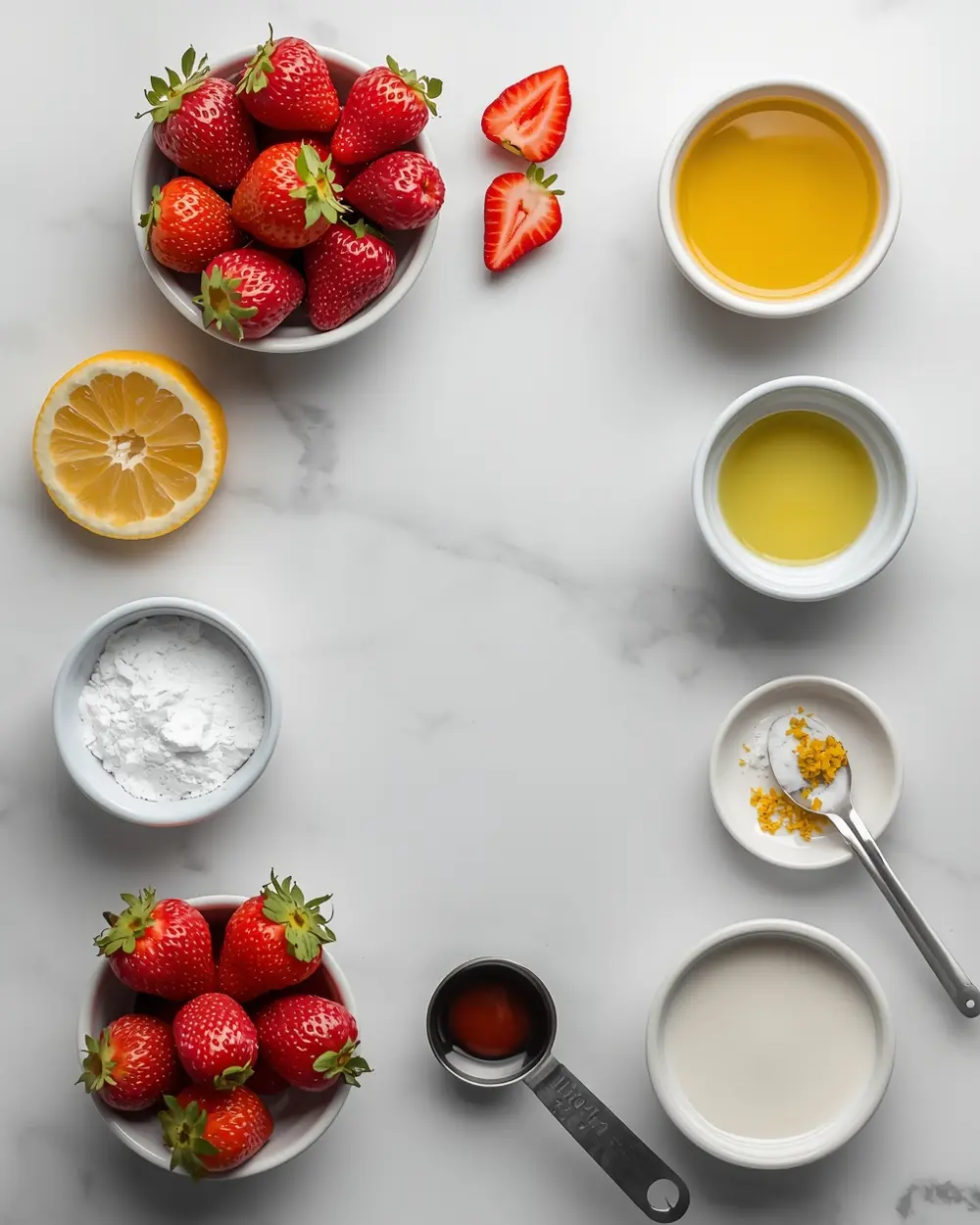 Ingredients for homemade strawberry popsicles crowd