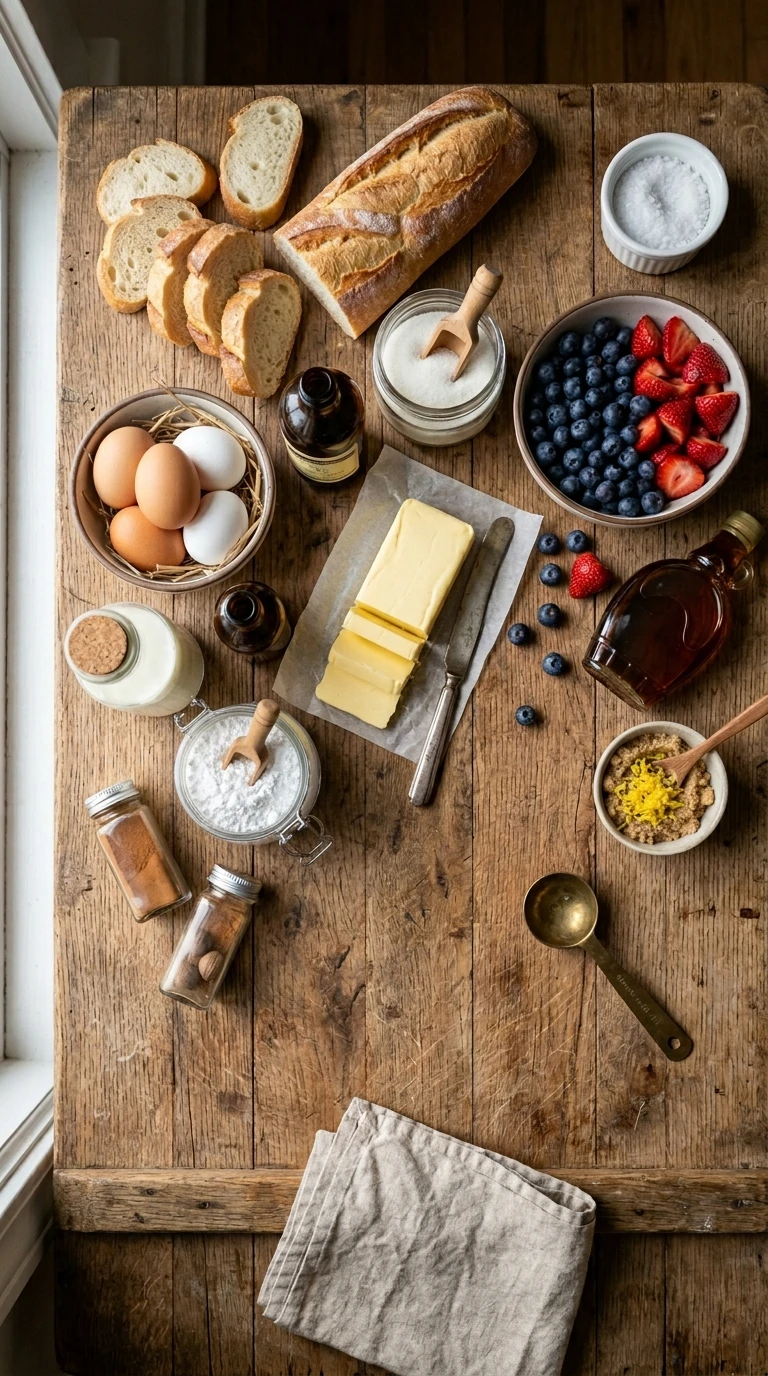 Ingredients for summer brunch french toast bake crowd