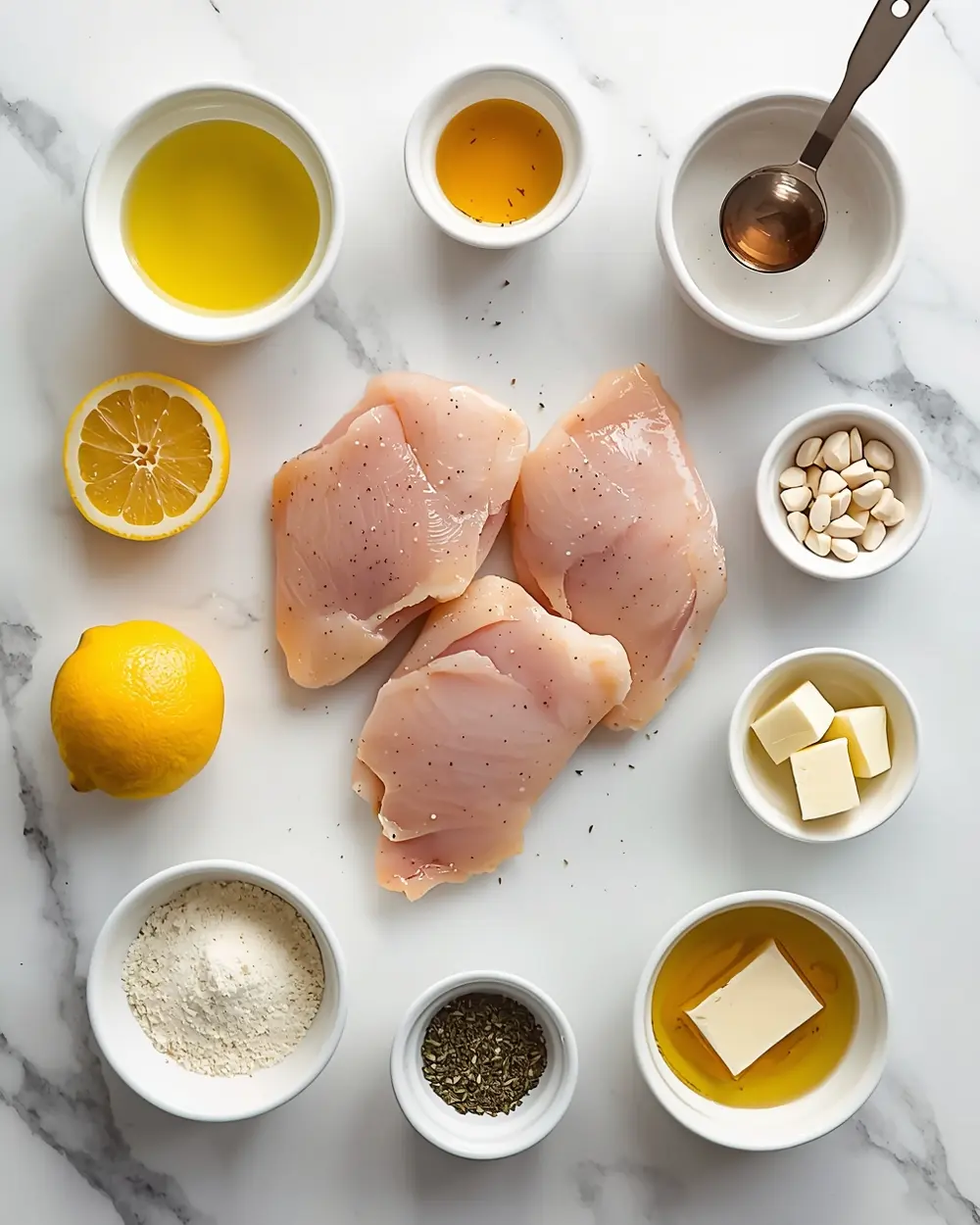 Ingredients for lemon chicken crowd summer dinner
