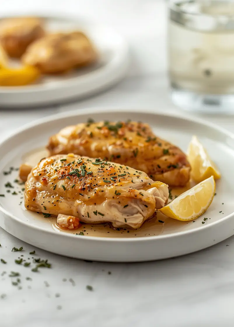 lemon chicken crowd summer dinner ready to serve