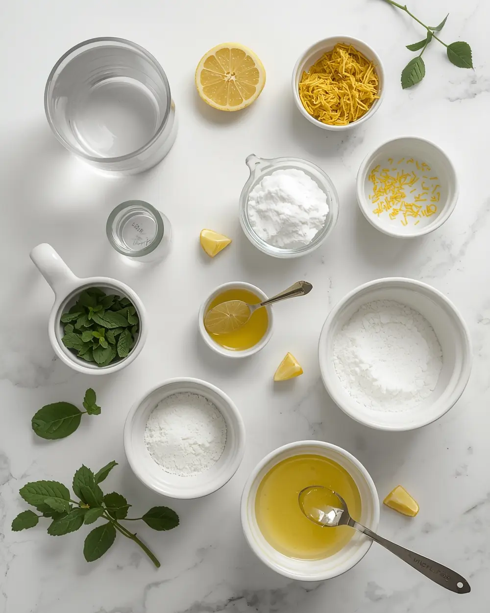 Ingredients for lemon sorbet crowd summer recipe