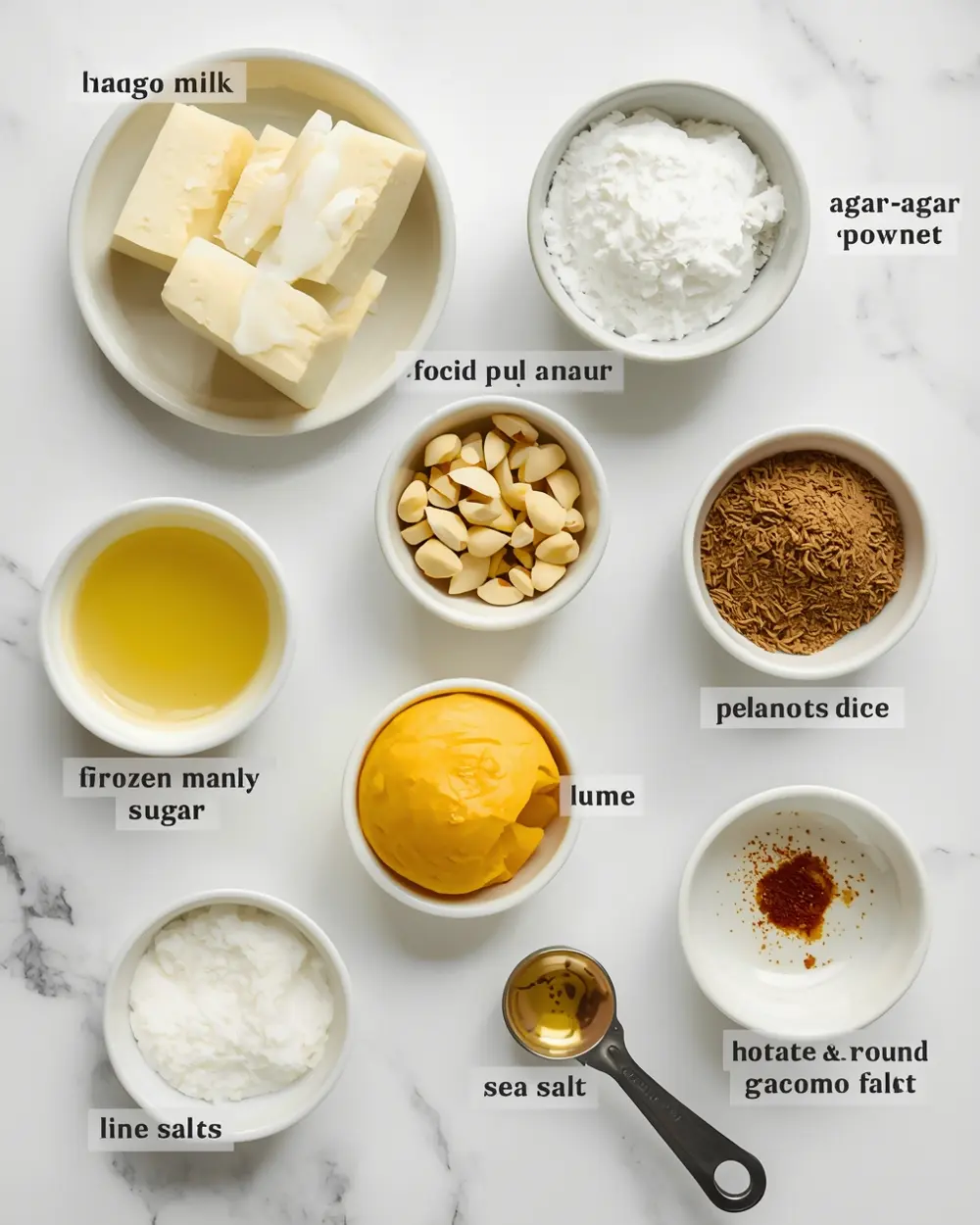 Ingredients for mango coconut ice cream crowd summer