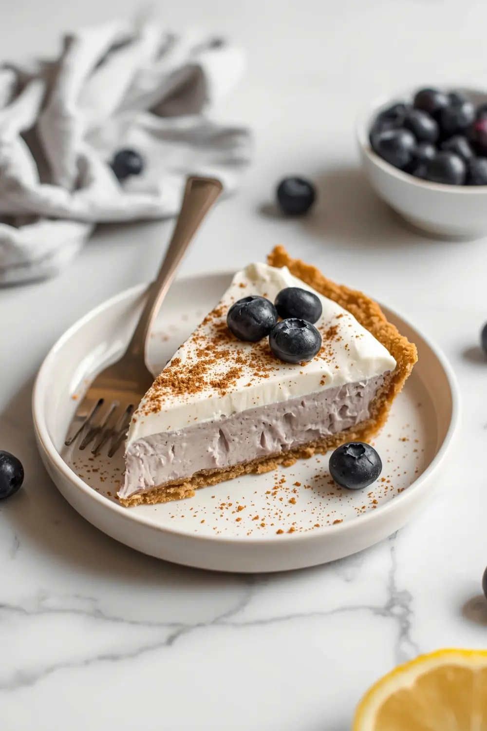 no bake blueberry cream pie crowd