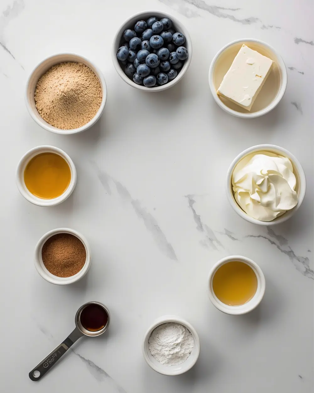 Ingredients for no bake blueberry cream pie crowd