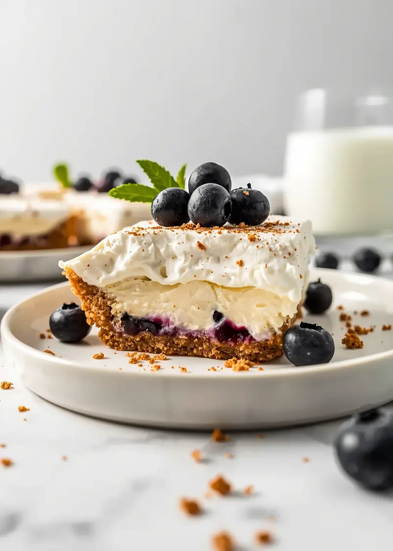 no bake blueberry cream pie crowd ready to serve