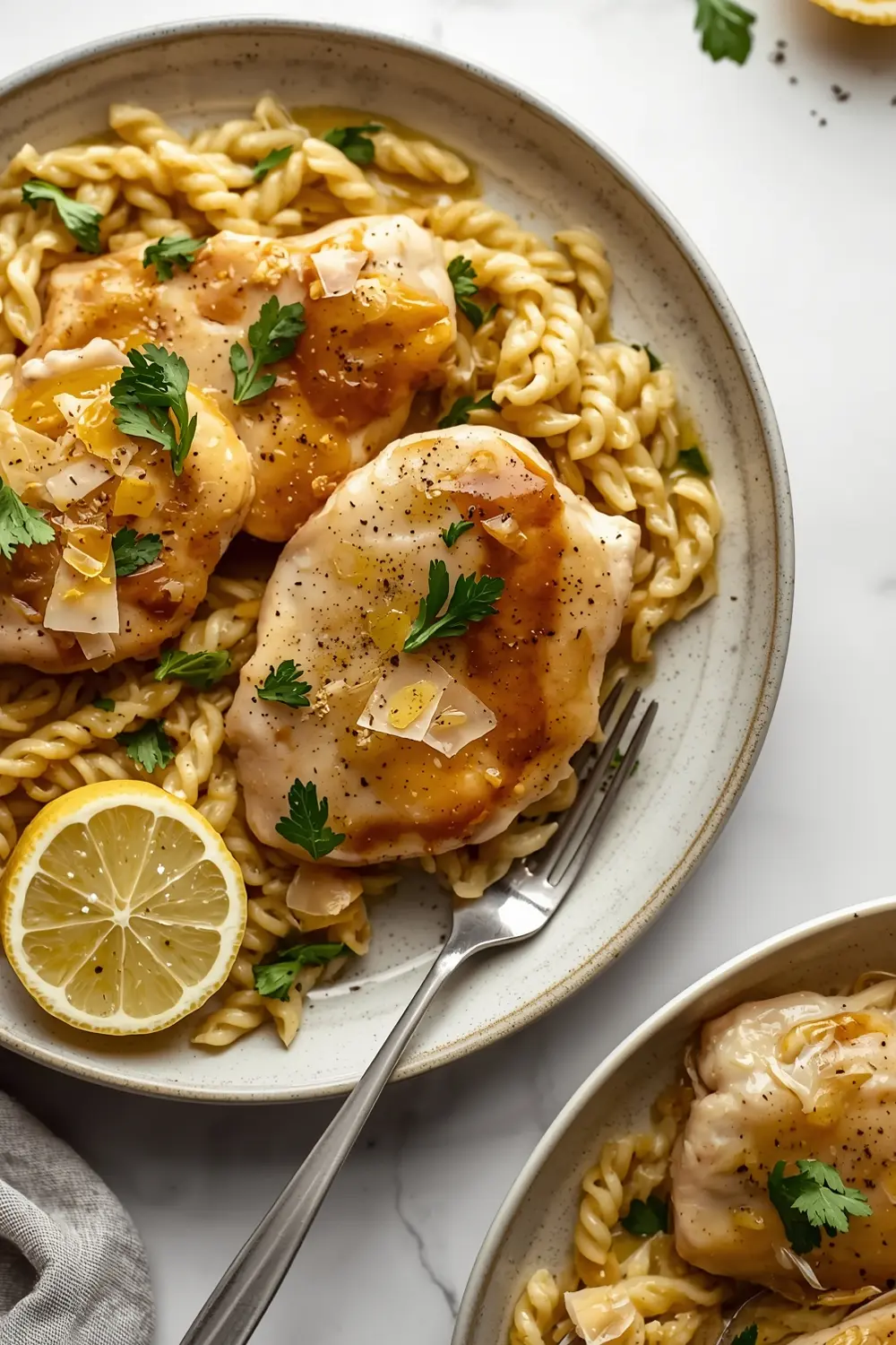 one pan lemon chicken orzo crowd
