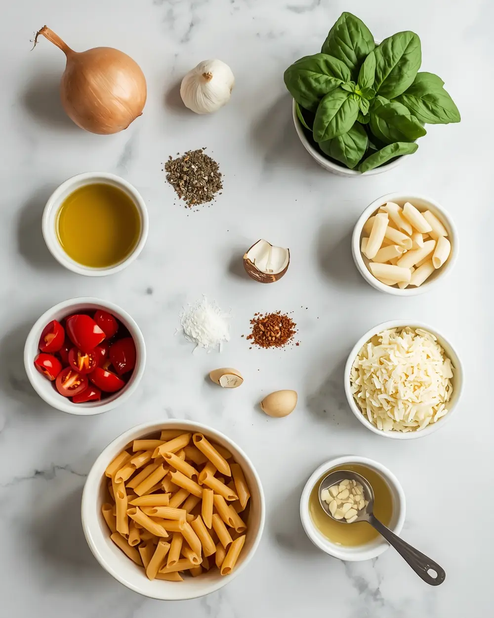 Ingredients for one pot pasta crowd summer