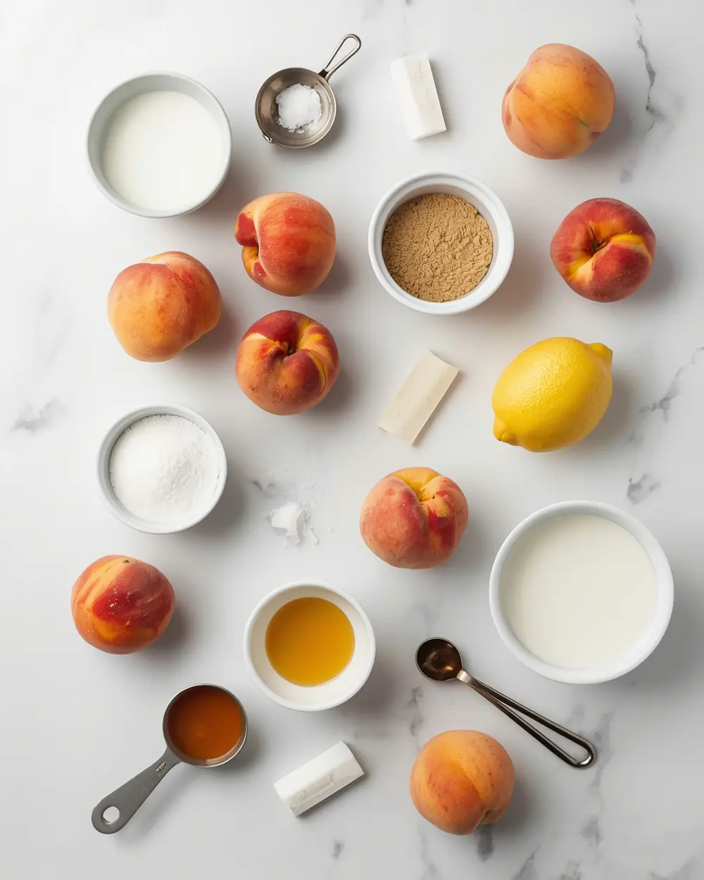 Ingredients for peach cream popsicles crowd summer