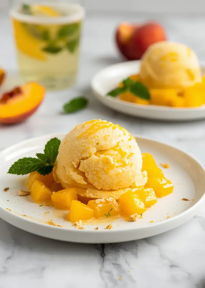 peach sorbet crowd summer ready to serve