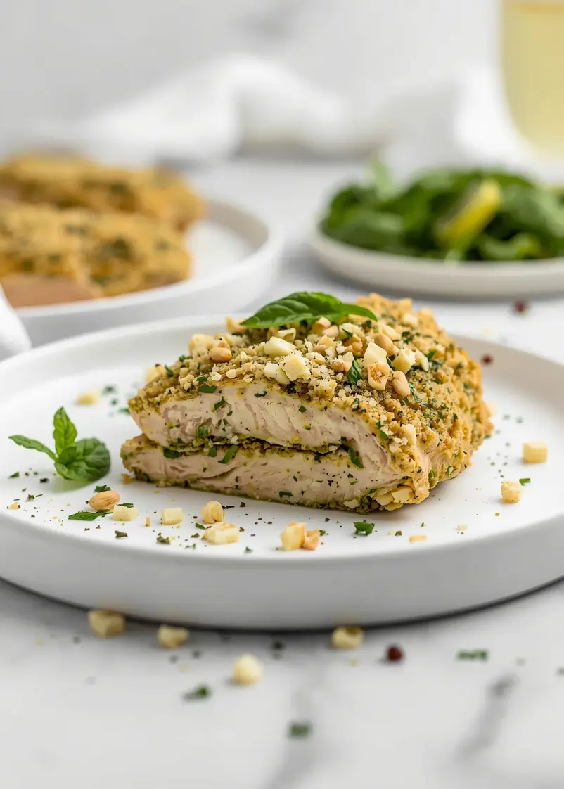 pesto baked chicken crowd summer ready to serve