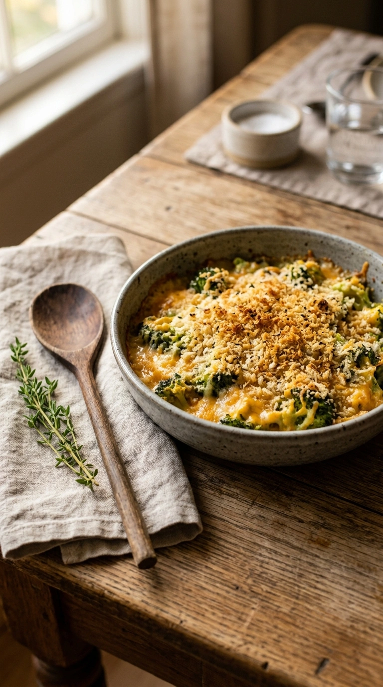 summer broccoli cheddar casserole crowd ready to serve