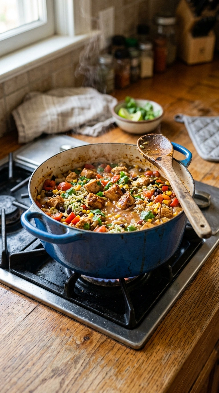 Cooking instructions for summer burrito bowl crowd dinner