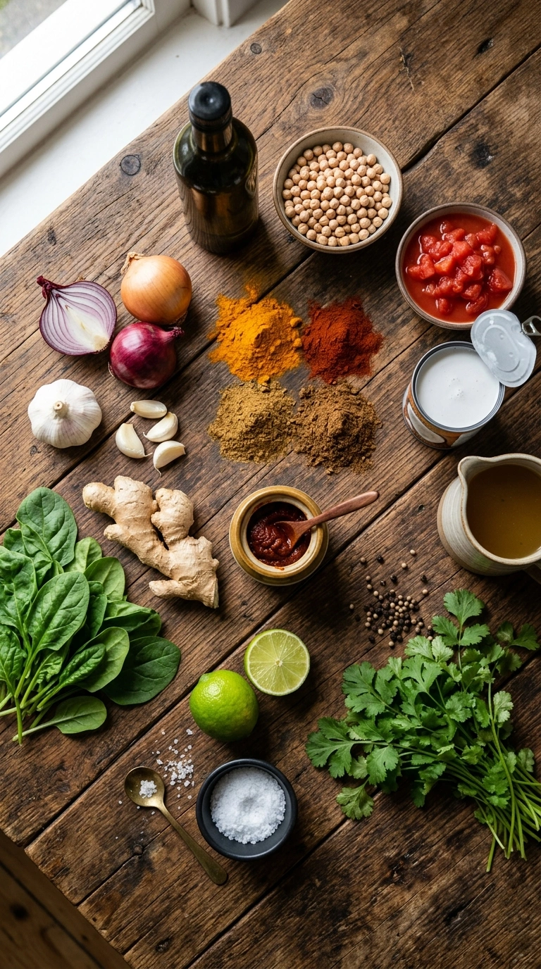 Ingredients for summer chickpea tikka masala crowd