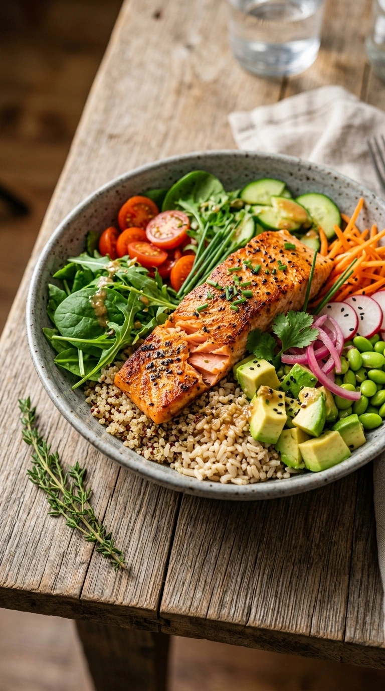 Summer Salmon Bowl That Gets Rave Reviews as a Healthy Crowd Dinner