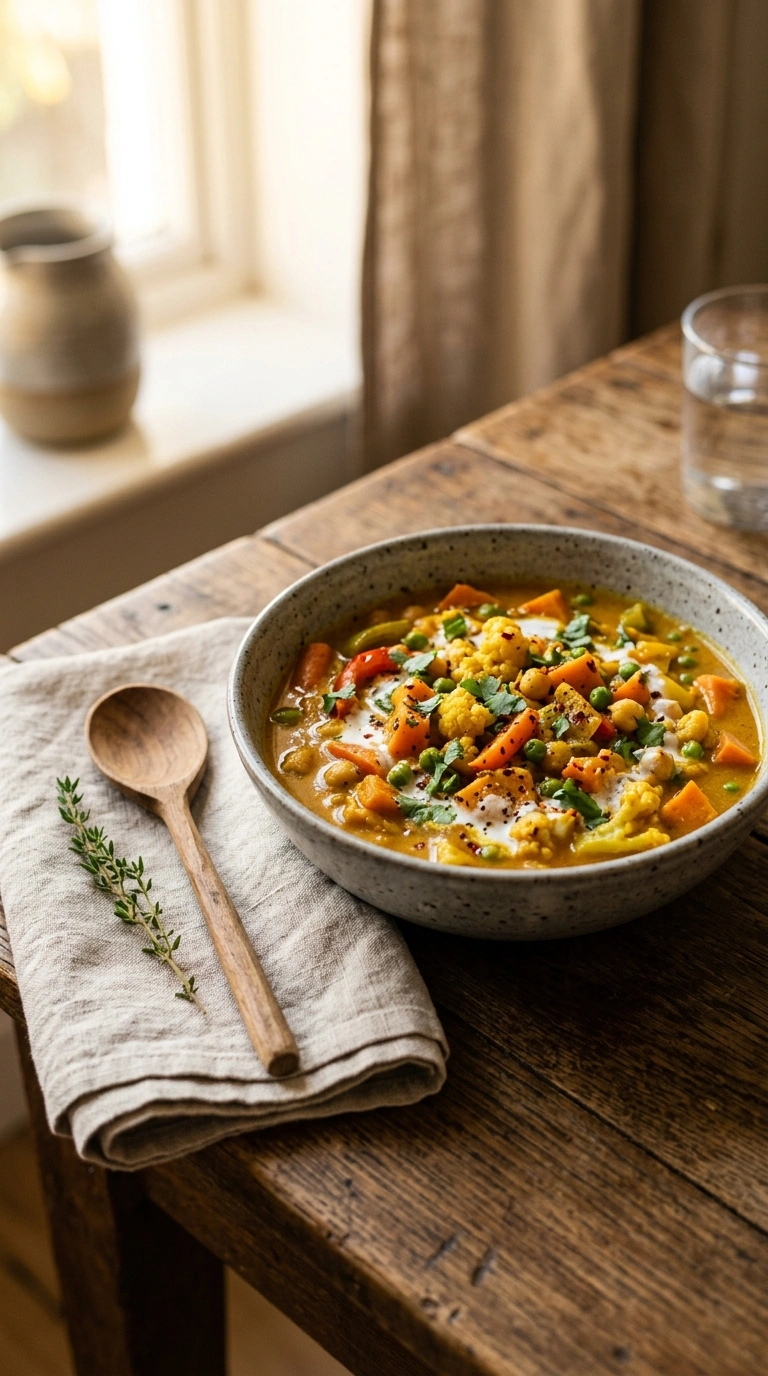 summer veggie curry crowd dinner ready to serve