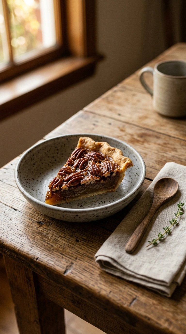 thanksgiving pecan pie crowd ready to serve