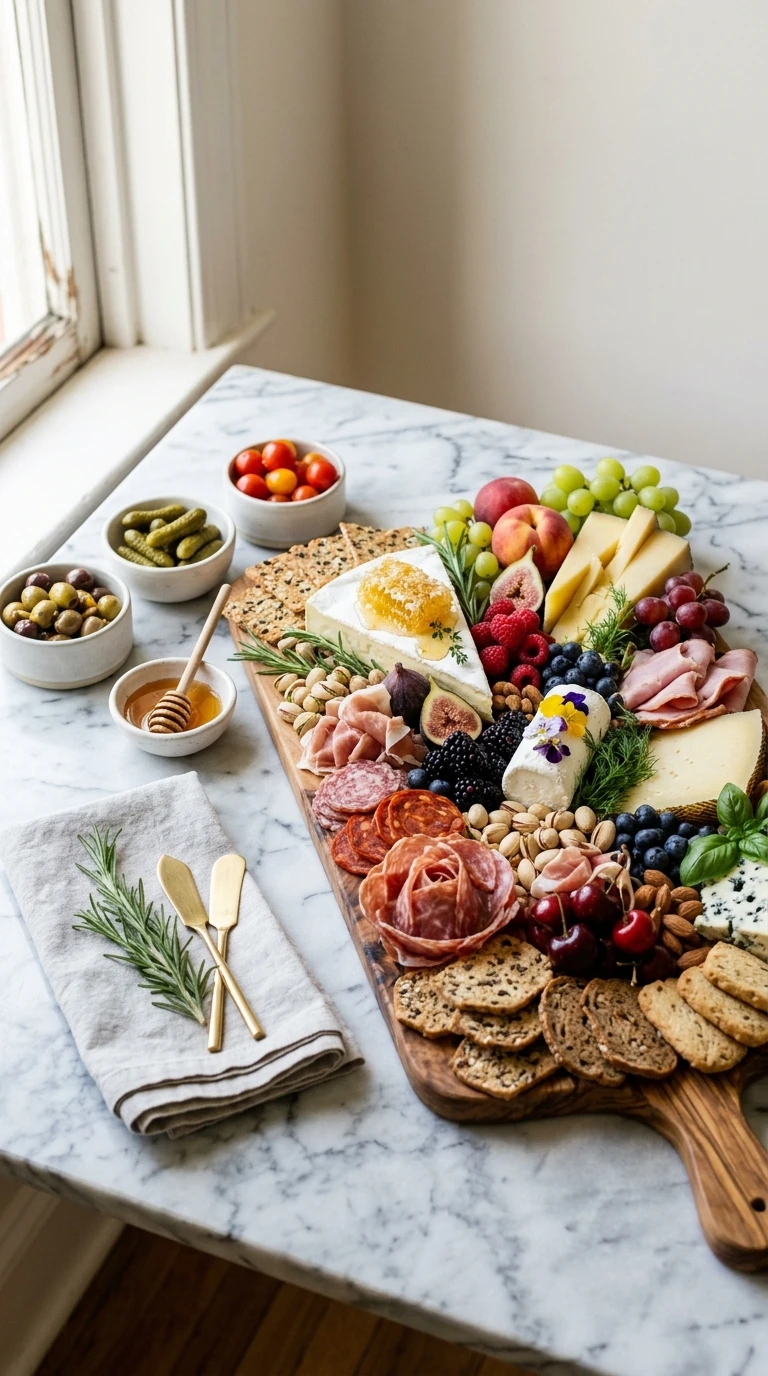 summer charcuterie board crowd ready to serve