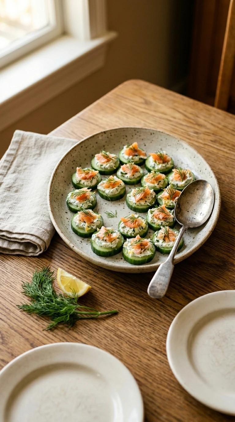 summer cucumber bites crowd ready to serve