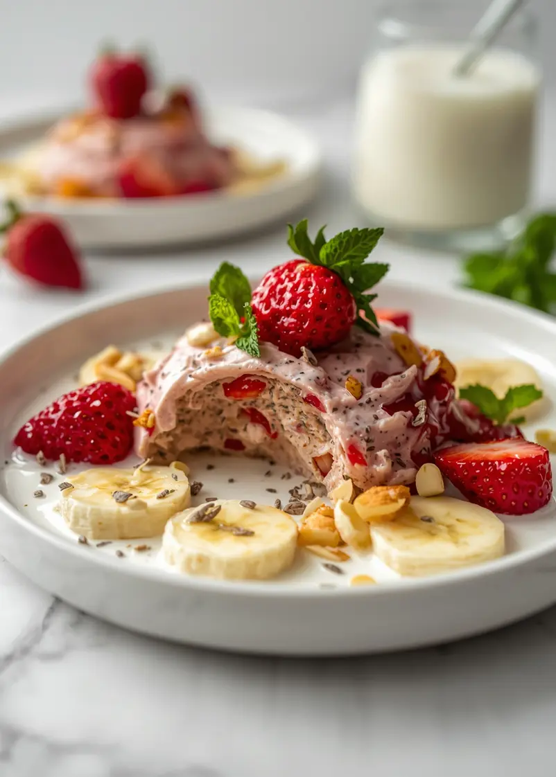 strawberry banana nice cream crowd ready to serve