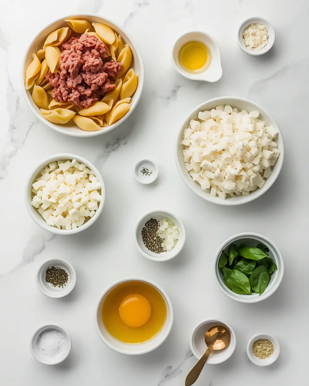 Ingredients for stuffed shells crowd summer recipe
