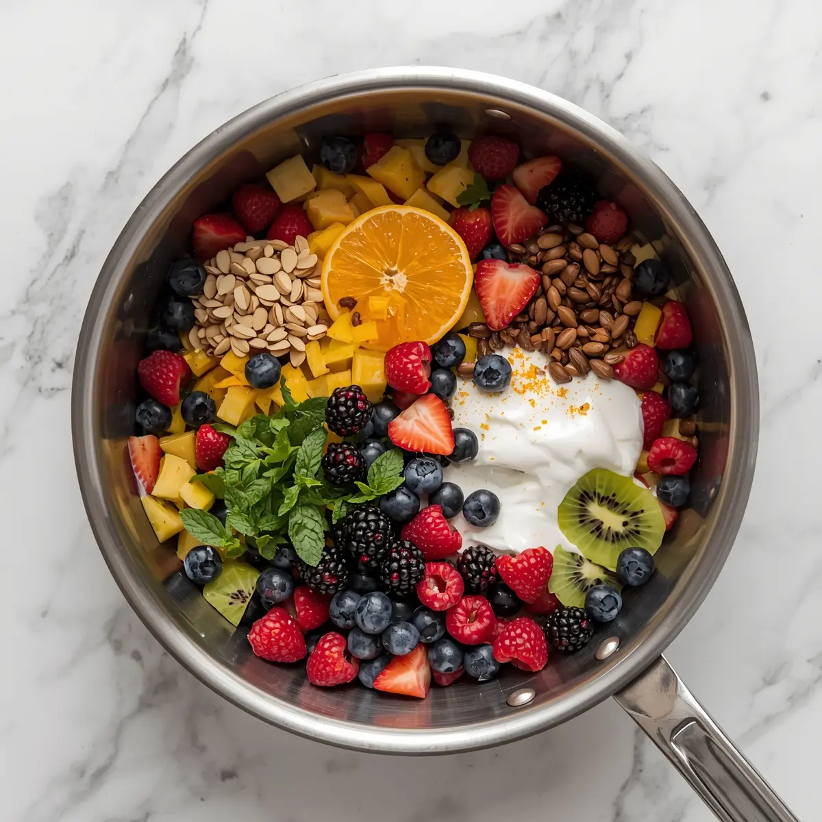 Cooking instructions for summer berry fruit salad crowd