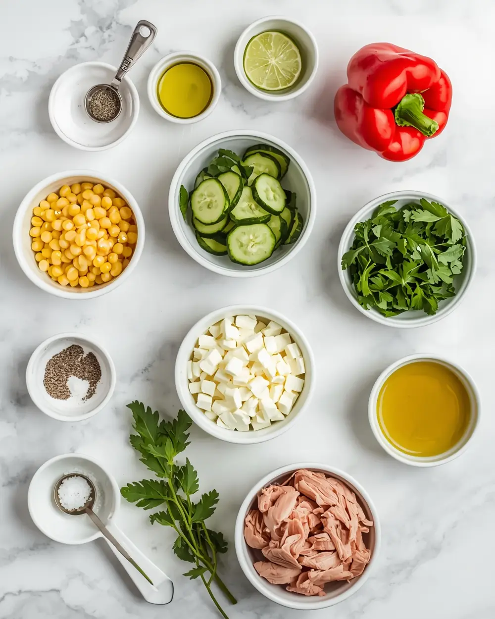 Ingredients for summer corn salad crowd