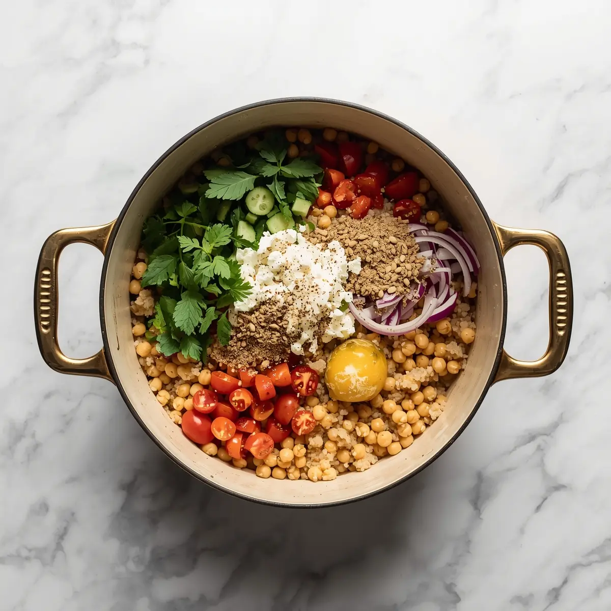 Cooking instructions for summer couscous salad crowd