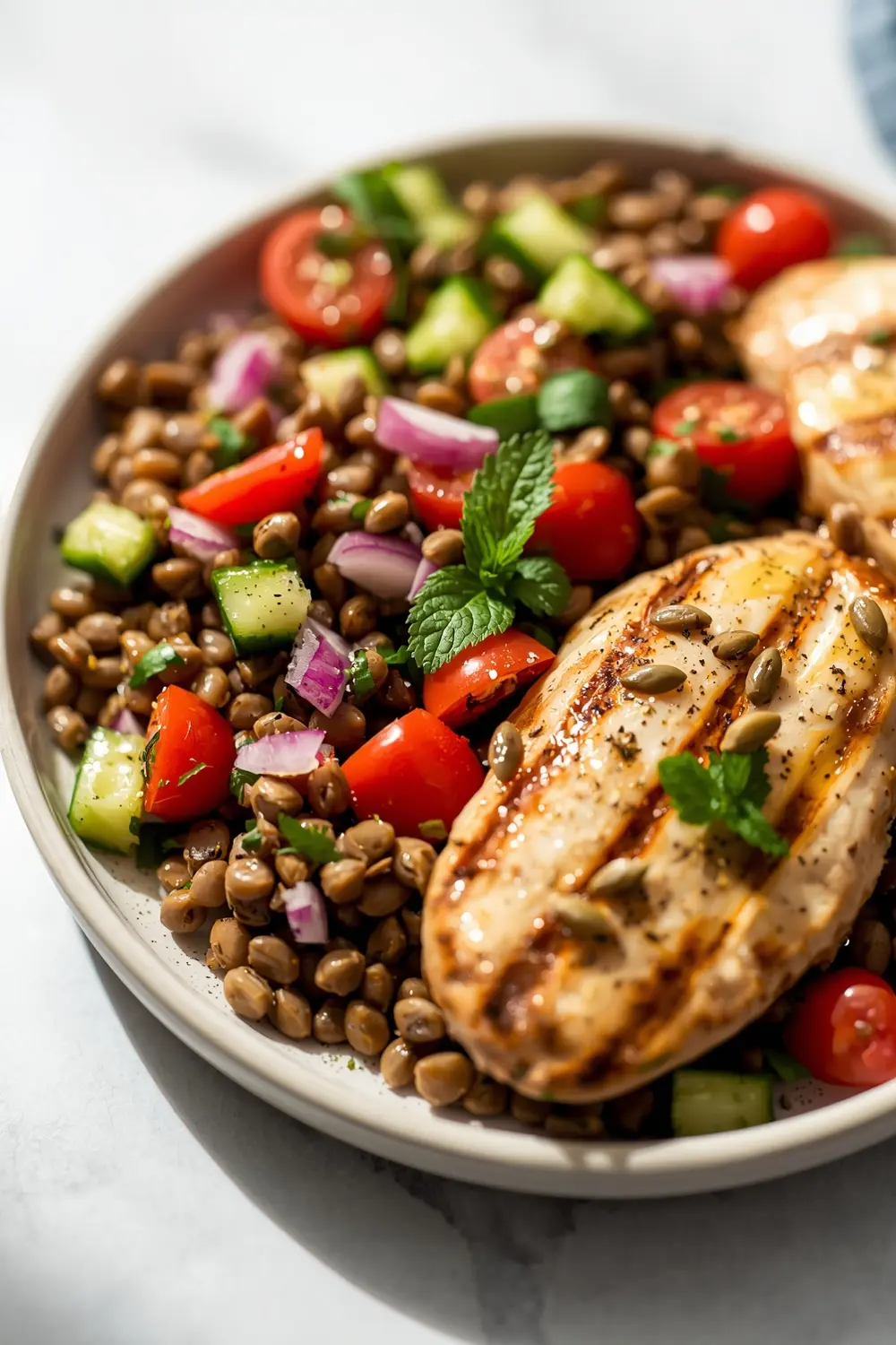 summer lentil salad crowd