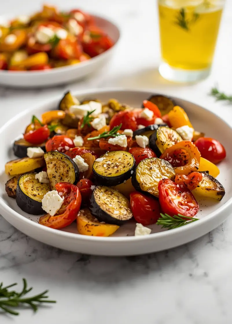 summer roasted vegetables crowd ready to serve