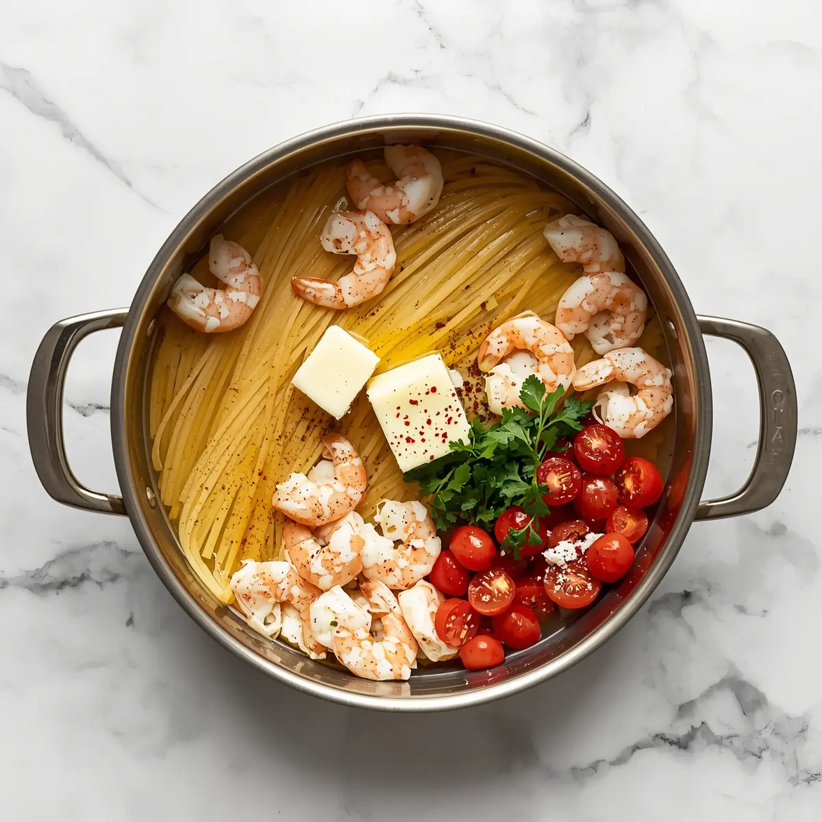 Cooking instructions for summer shrimp pasta crowd