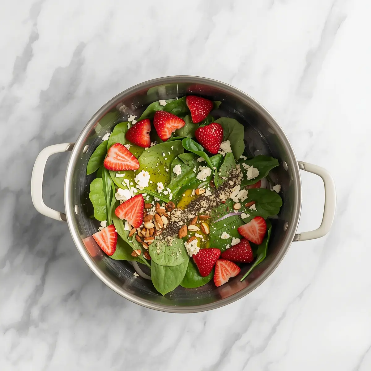 Cooking instructions for summer strawberry spinach salad crowd
